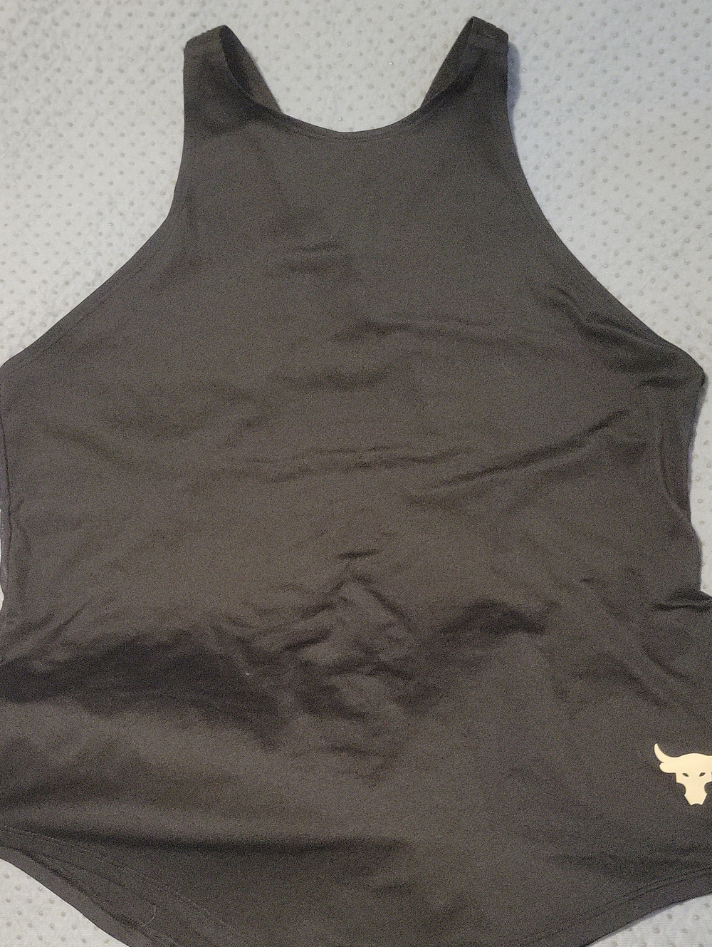Black Athletic Tank Top with Small Bull Logo